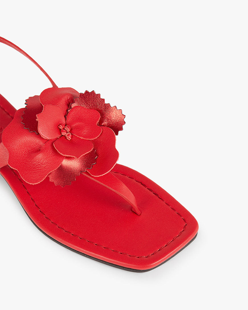 Flower red sandals