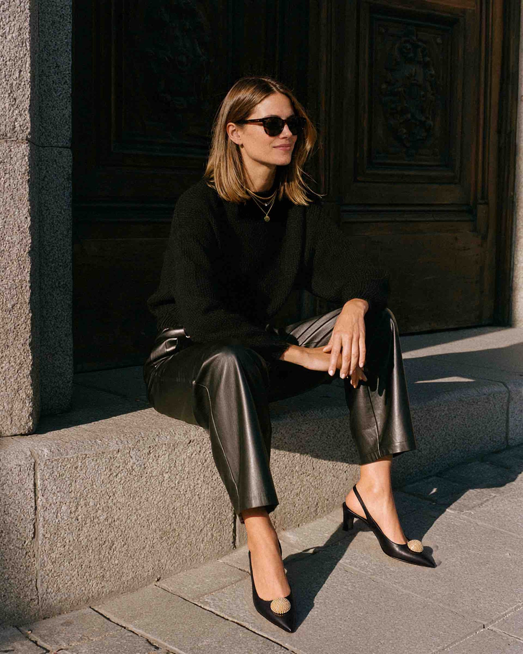 Detalle de los zapatos negros Muse Disco Black de ADEBA