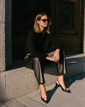 Detalle de los zapatos negros Muse Disco Black de ADEBA