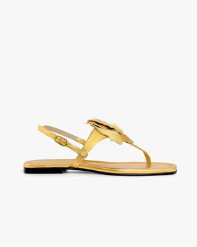 Flower gold sandals