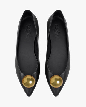 Bailarinas Matilda negras con broche dorado intercambiable