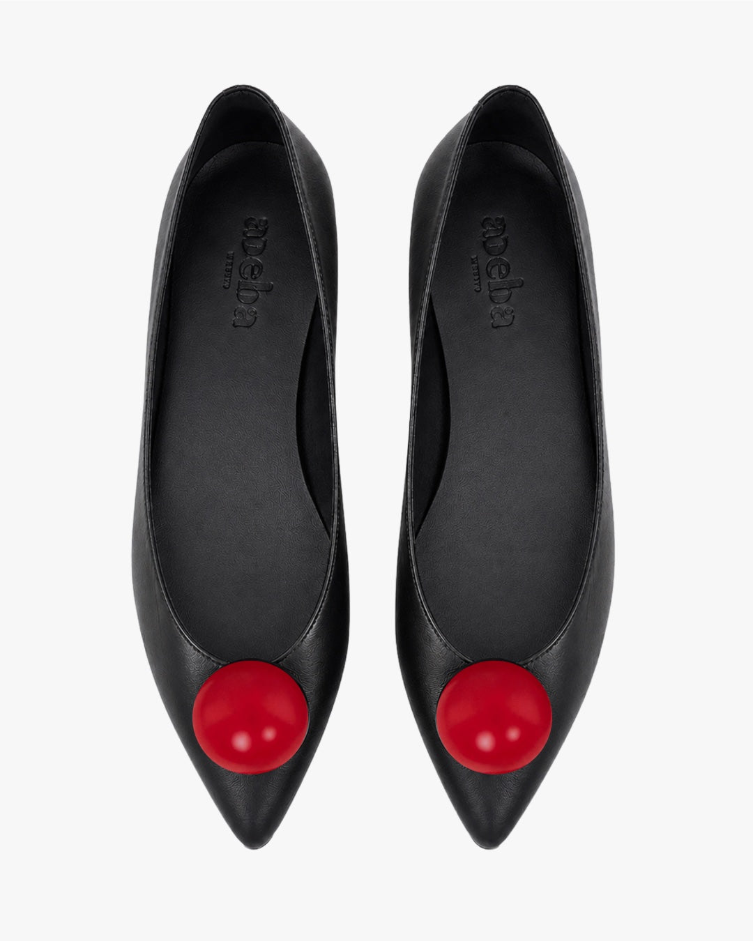 Bailarinas Matilda negras con broche rojo intercambiable