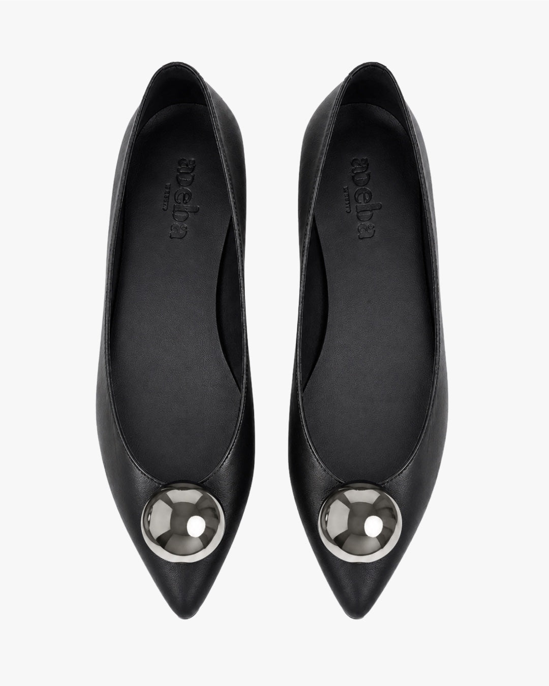 Bailarinas Matilda negras con broche plateado intercambiable