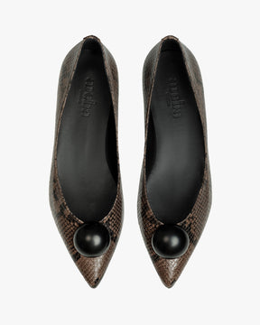 Bailarinas Matilda Python de piel con estampado animal print