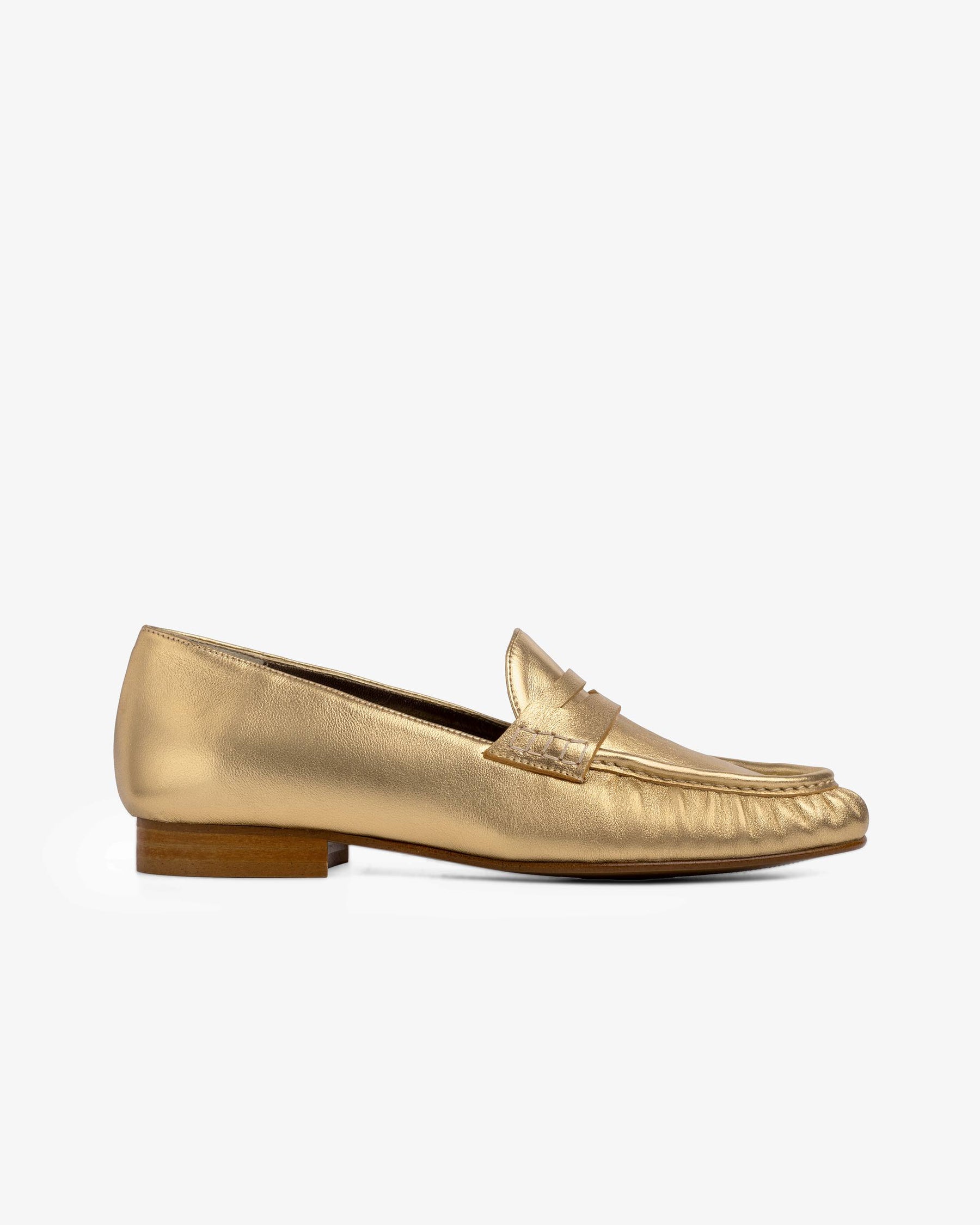 Mocasines Otto dorado, detalle de producto