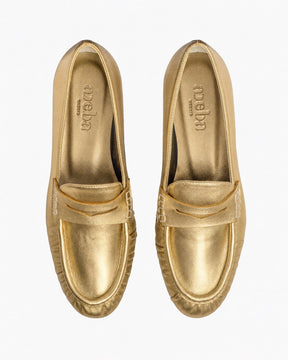 Mocasines Otto de charol dorado, Adeba Madrid