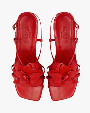 Flower red sandals