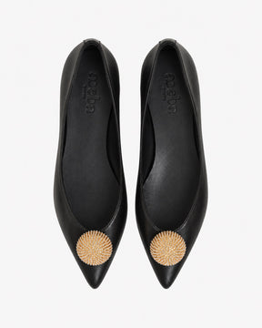 Bailarinas Disco Black de piel negra con adorno de cristales