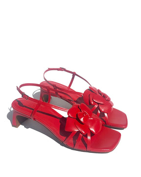 Flower red sandals