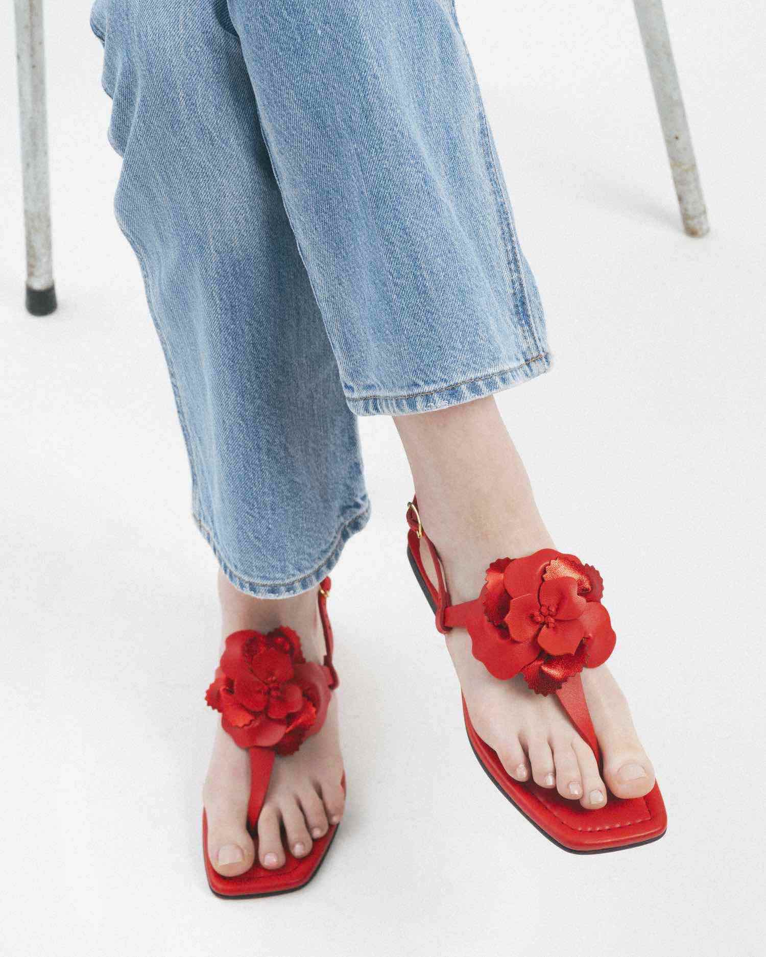 Sandalias Flower red