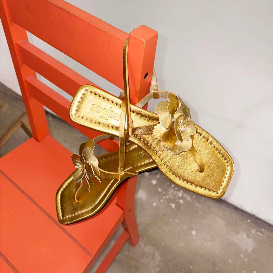 Sandalias Flower gold