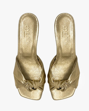 Knot gold sandals