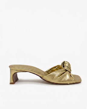 Knot gold sandals