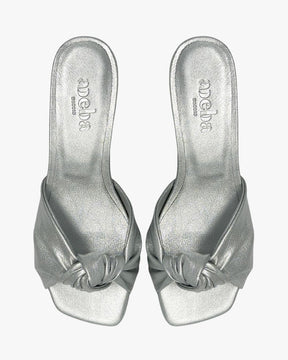 Knot silver sandals