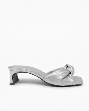 Knot silver sandals