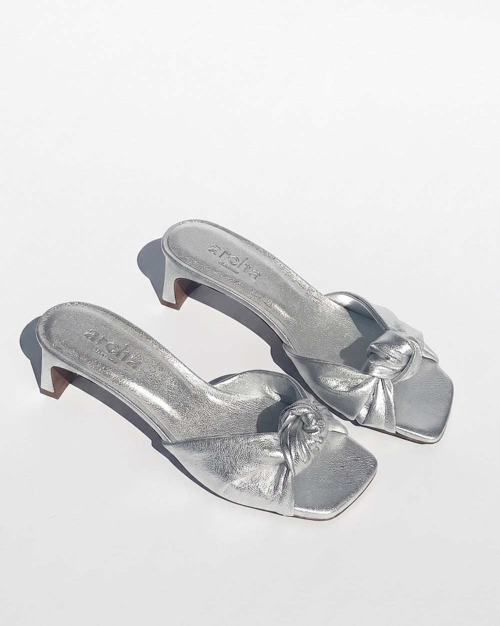 Knot silver sandals