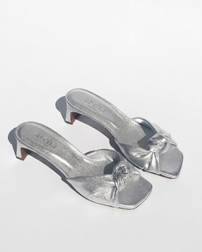Knot silver sandals