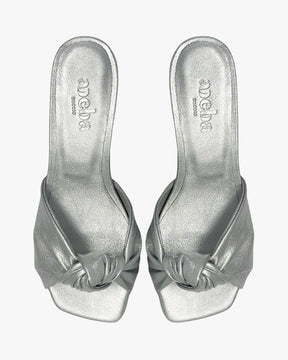 Knot silver sandals